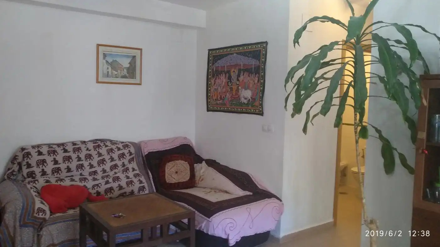 Living room of Flat for rent in Villajoyosa / La Vila Joiosa  with Air Conditioner, Private garden and Terrace