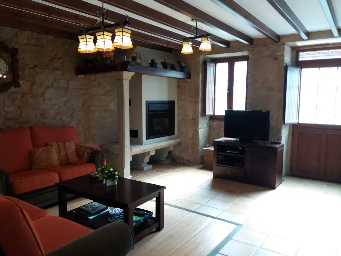 Living room of Houses for rent in Rianxo  with Heating, Private garden and Furnished