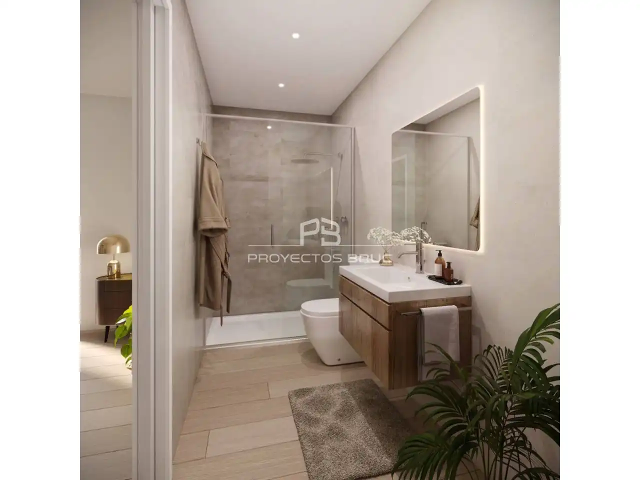 Badezimmer von Wohnungen zum Verkauf in Esparreguera mit Klimaanlage und Heizung