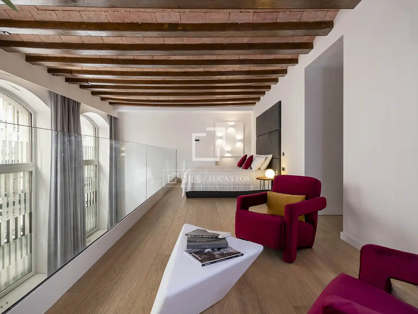 Sala de estar de Loft de alquiler en Barcelona con Aire acondicionado, Calefacción y Parquet