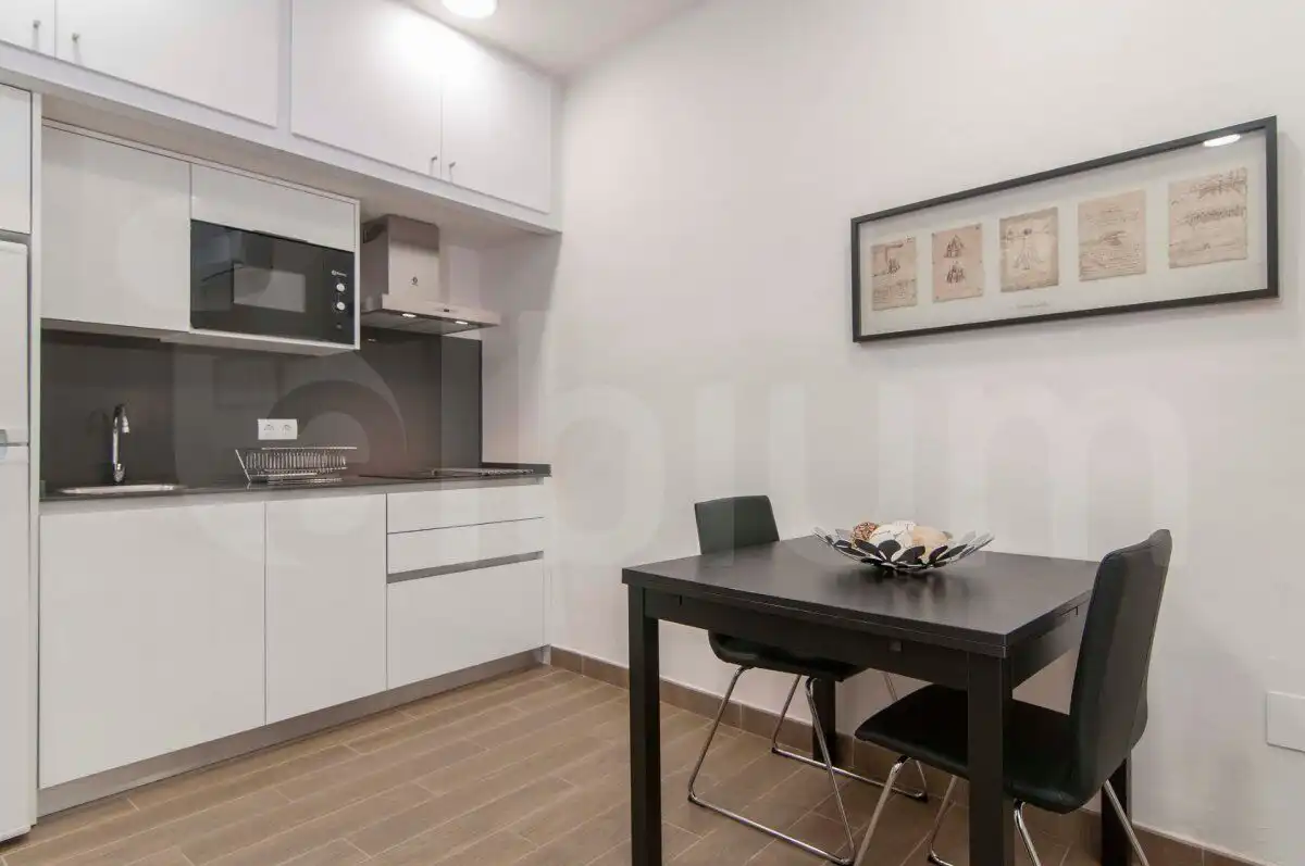 Cocina de Estudio de alquiler en Barcelona con Aire acondicionado, Calefacción y Amueblado