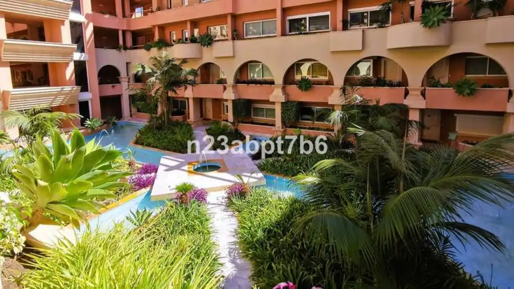 Außenansicht von Wohnungen zur Miete in Marbella mit Klimaanlage, Terrasse und Schwimmbad