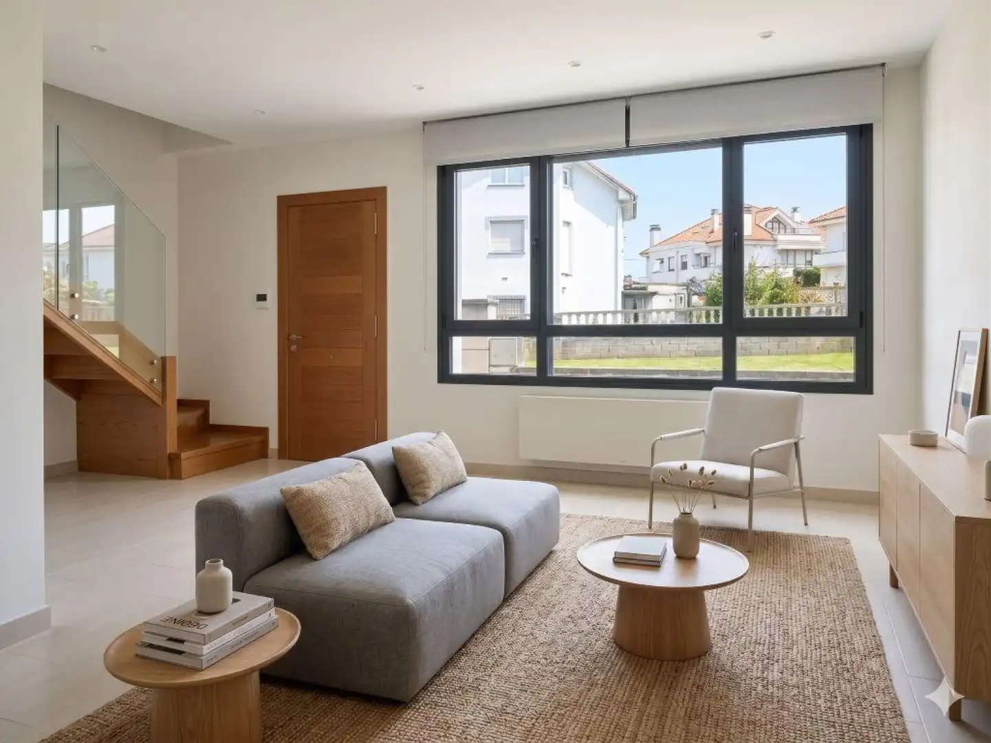 Sala de estar de Casa adosada en venta en Torrelavega  con Calefacción, Parquet y Terraza