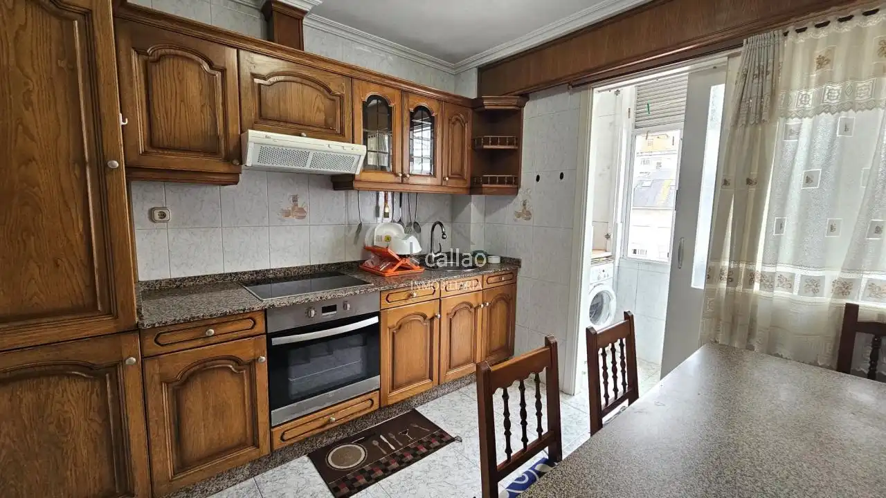 Kitchen of Flat for rent in Ferrol  with Heating and Furnished