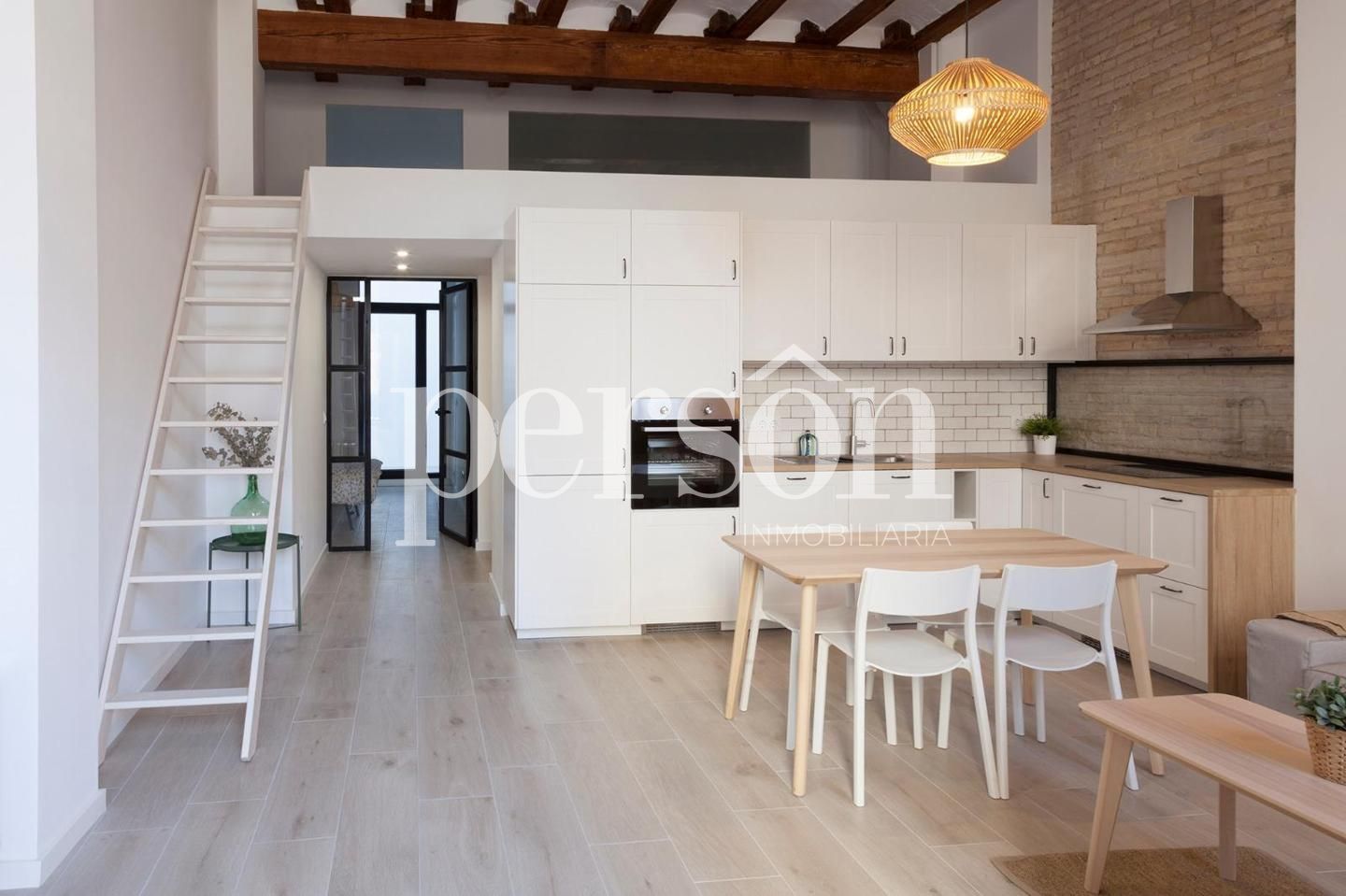 Kitchen of Planta baja to rent in  Valencia Capital  with Air Conditioner, Heating and Terrace