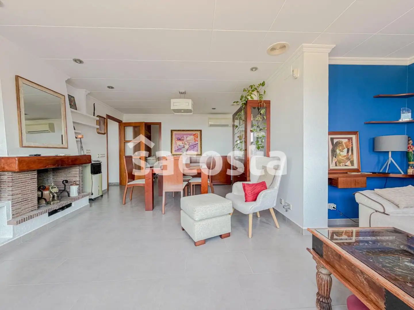 Wohnzimmer von Haus oder Chalet zum Verkauf in Lloret de Mar mit Klimaanlage, Heizung und Terrasse