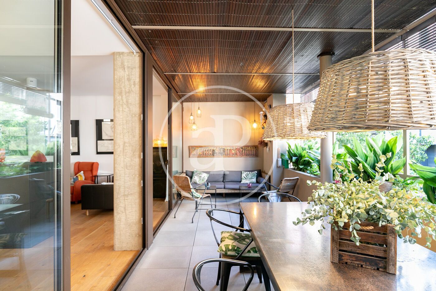 Terrace of Single-family semi-detached for sale in  Barcelona Capital  with Air Conditioner, Heating and Private garden