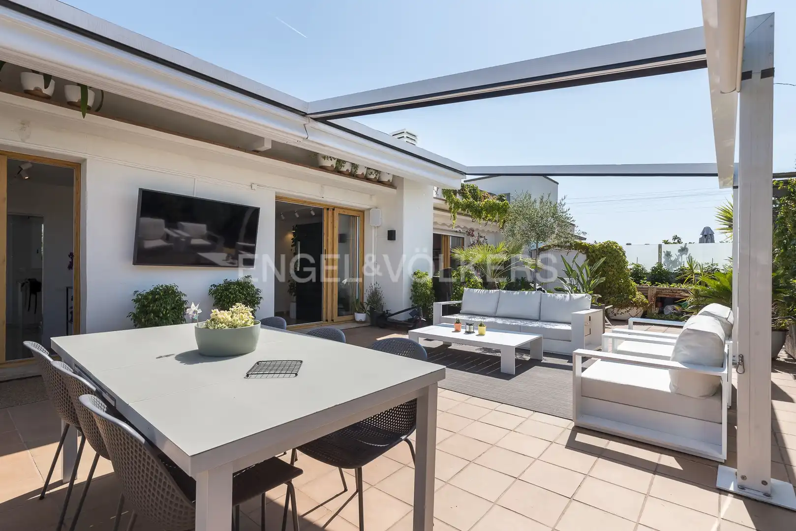 Terrace of Attic for rent in Sitges  with Air Conditioner, Heating and Parquet flooring