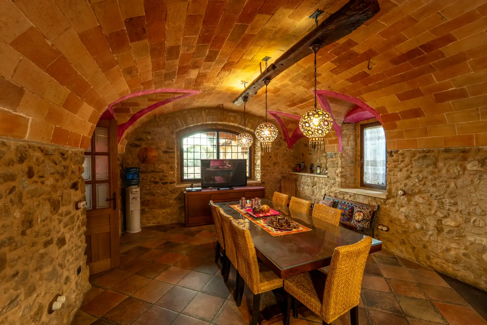Comedor de Finca rústica en venta en Sant Joan de Mollet con Aire acondicionado, Calefacción y Jardín privado