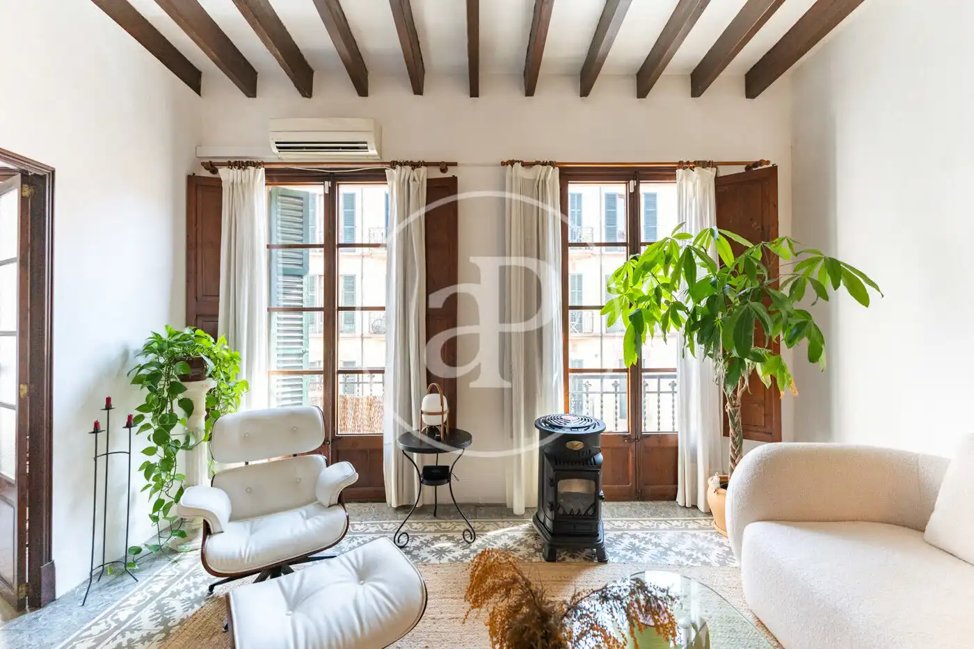 Wohnzimmer von Wohnung zur Miete in  Palma de Mallorca mit Klimaanlage, Heizung und Möbliert