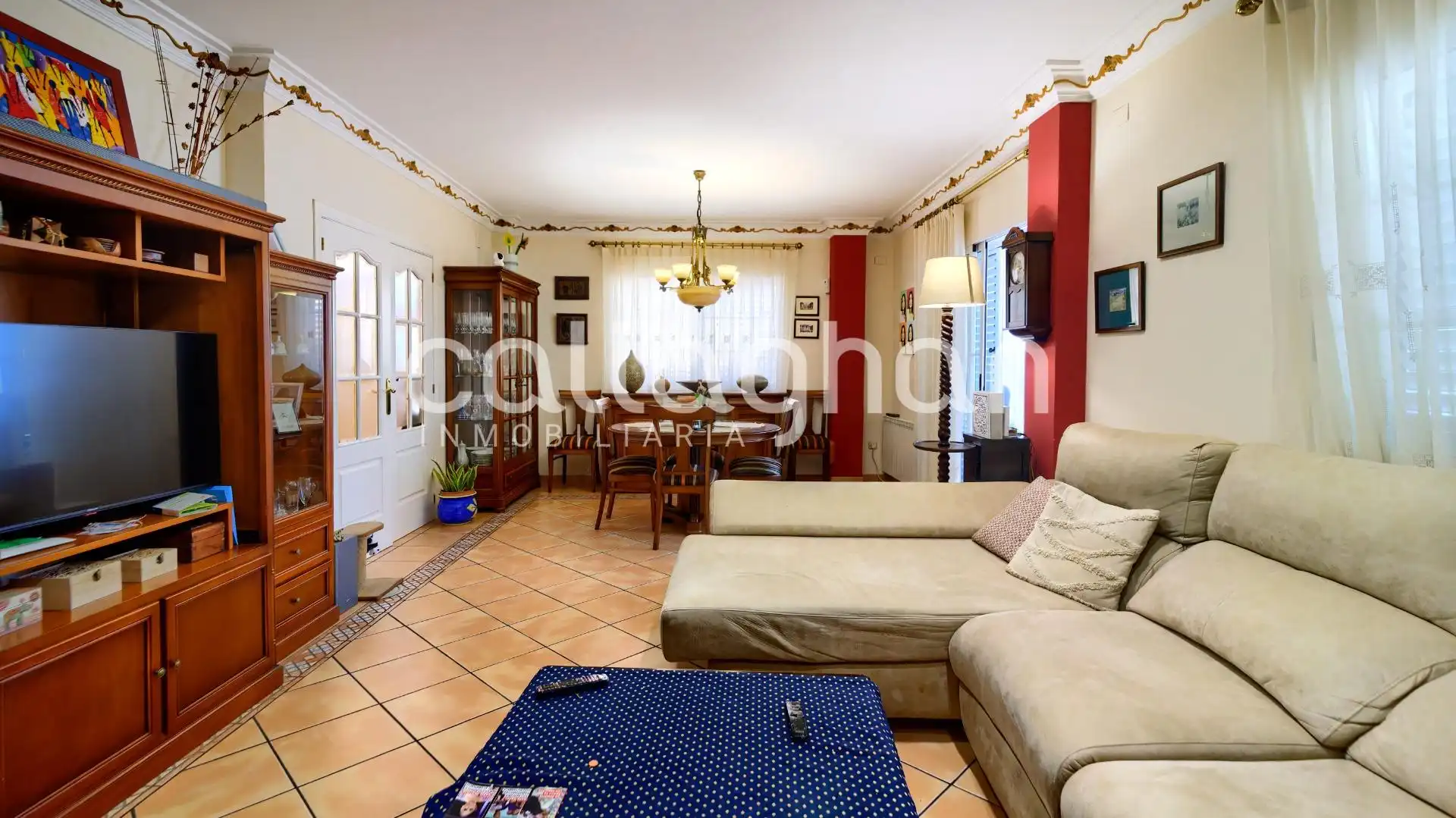 Sala d'estar de Casa o xalet en venda en Polinyà de Xúquer amb Aire condicionat, Jardí privat i Terrassa