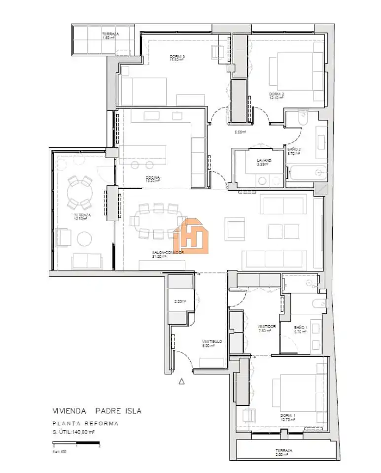 Piso con ascensor en venta en Calle Padre Isla