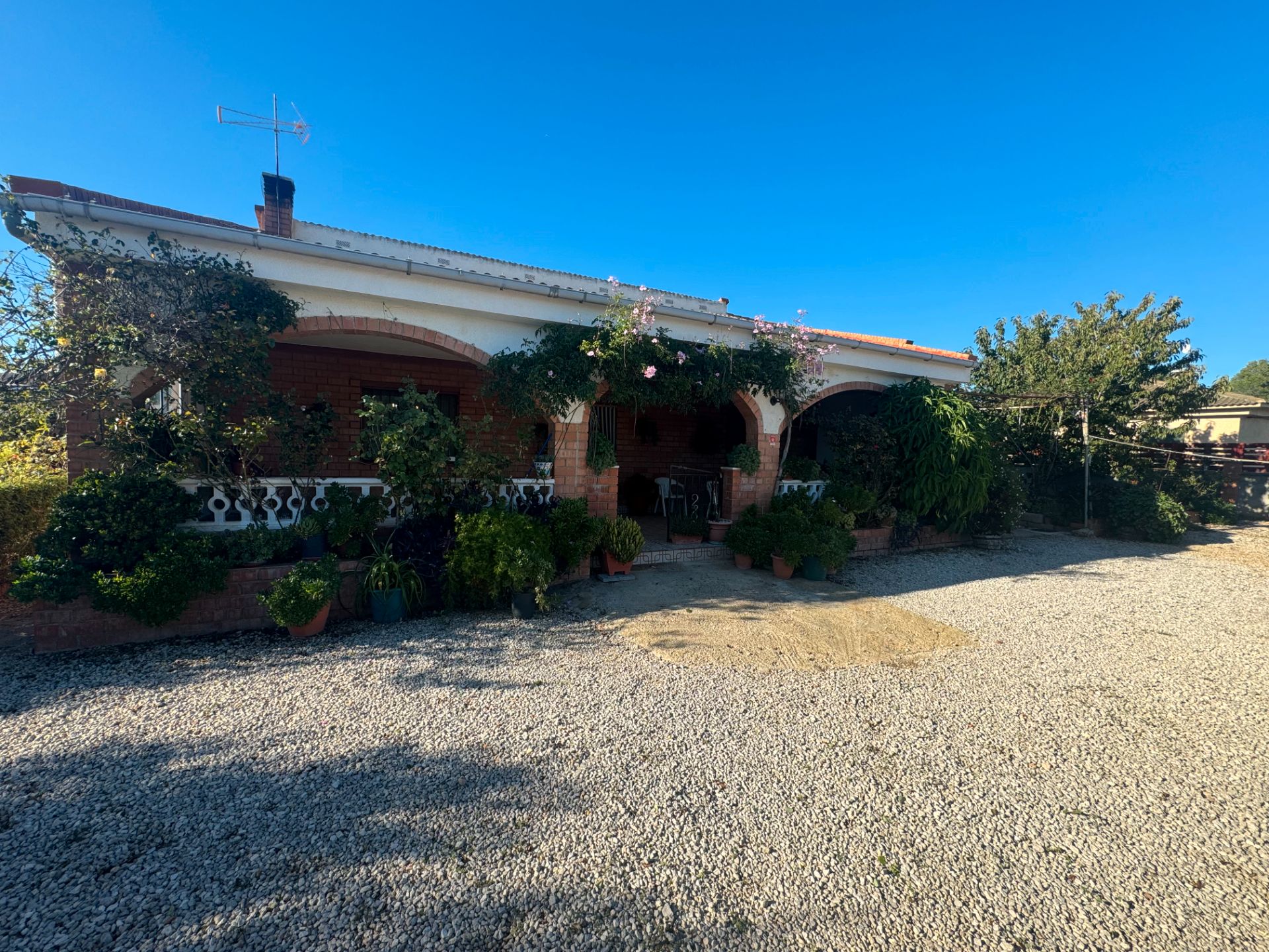 Exterior view of House or chalet for sale in El Pla de Santa Maria  with Private garden, Terrace and Furnished