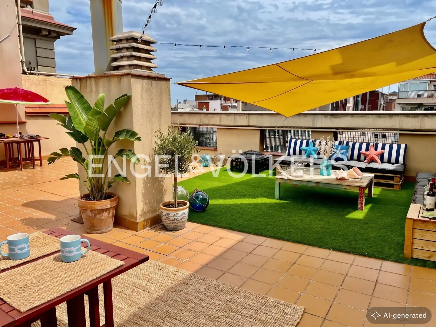 Terrasse von Dachboden zum Verkauf in Barcelona mit Klimaanlage, Heizung und Parkett