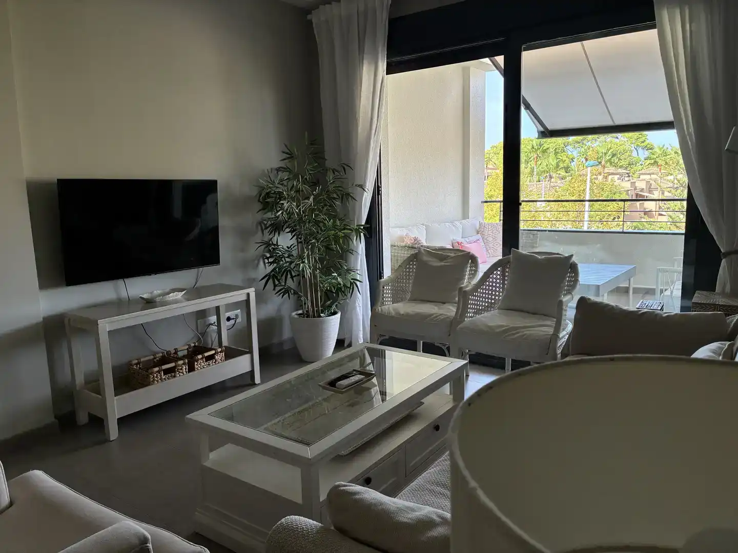 Wohnzimmer von Wohnung zur Miete in Jávea / Xàbia mit Klimaanlage, Terrasse und Schwimmbad