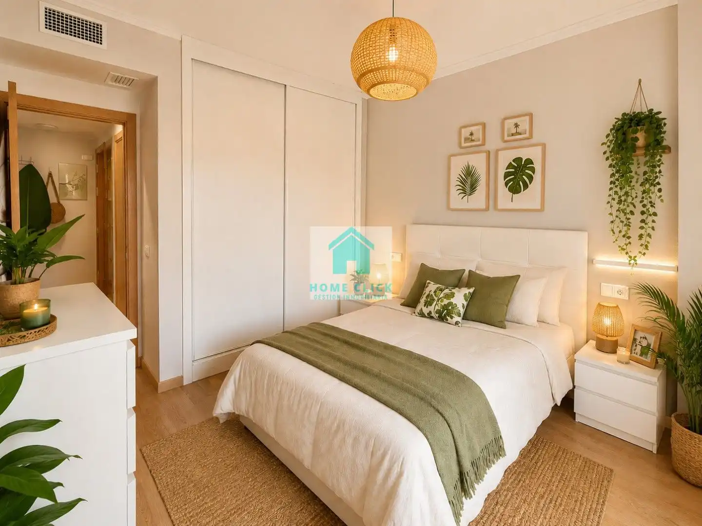 Dormitori de Apartament de lloguer en Benalmádena amb Aire condicionat, Calefacció i Jardí privat