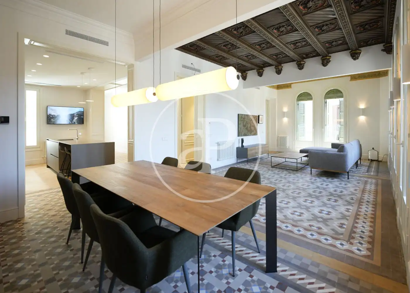 Comedor de Piso de alquiler en Barcelona con Aire acondicionado, Calefacción y Amueblado