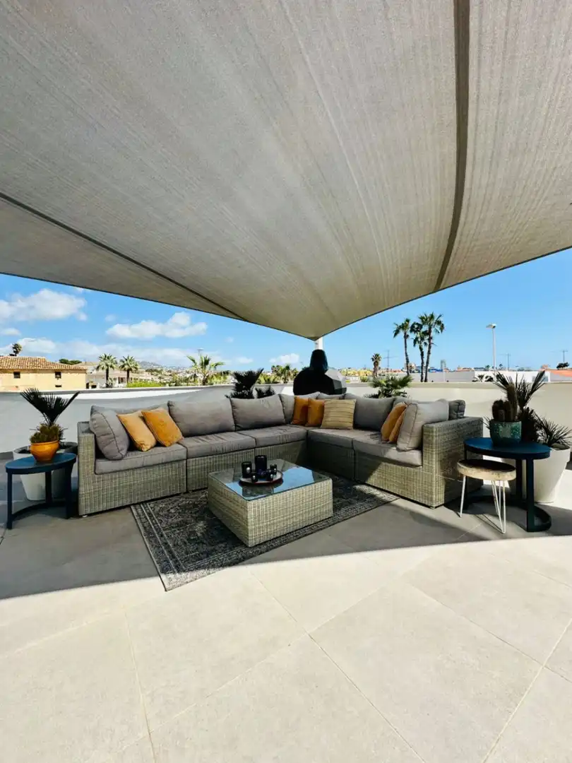 Terraza de Apartamento en venta en Calpe / Calp con Aire acondicionado, Calefacción y Jardín privado