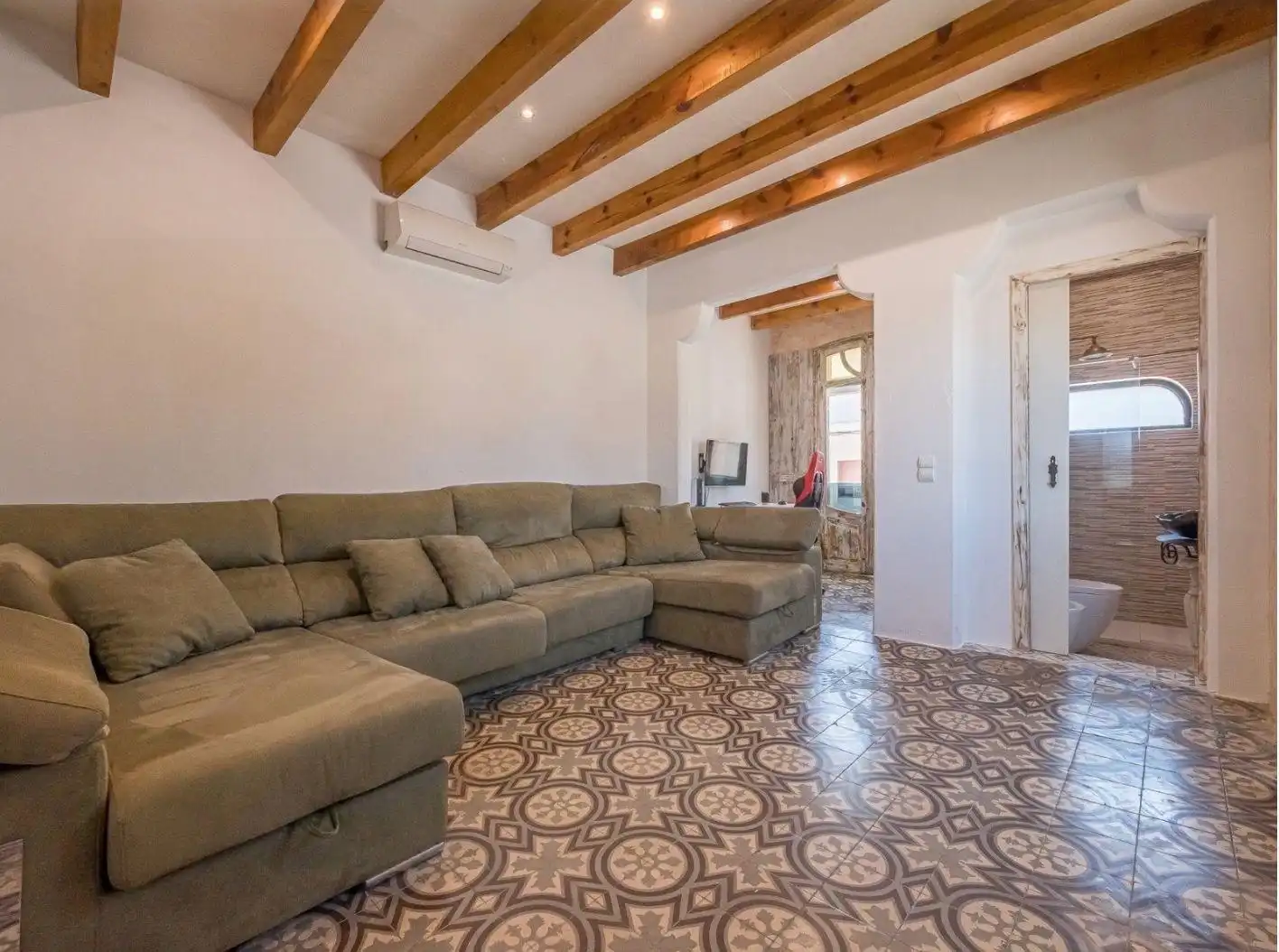 Sala d'estar de Casa o xalet en venda en Maó - Mahón amb Aire condicionat, Terrassa i Piscina
