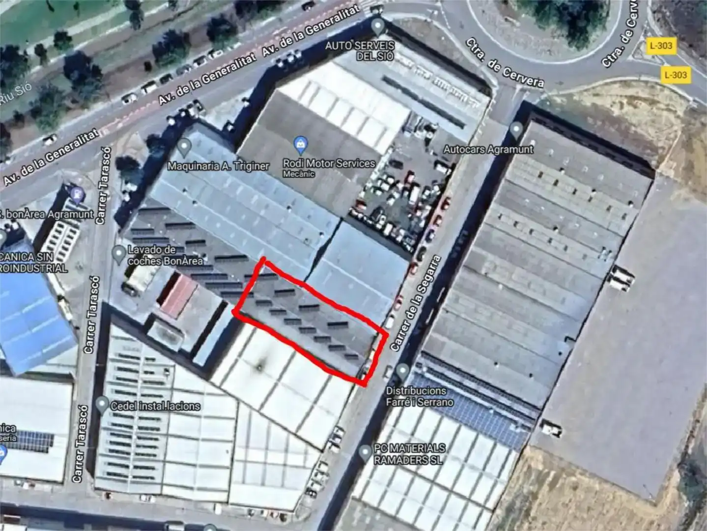 Außenansicht von Fabrikhallen zur Miete in Agramunt