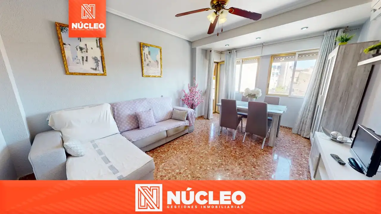 Living room of Flat for sale in Elche / Elx  with Air Conditioner, Furnished and Oven
