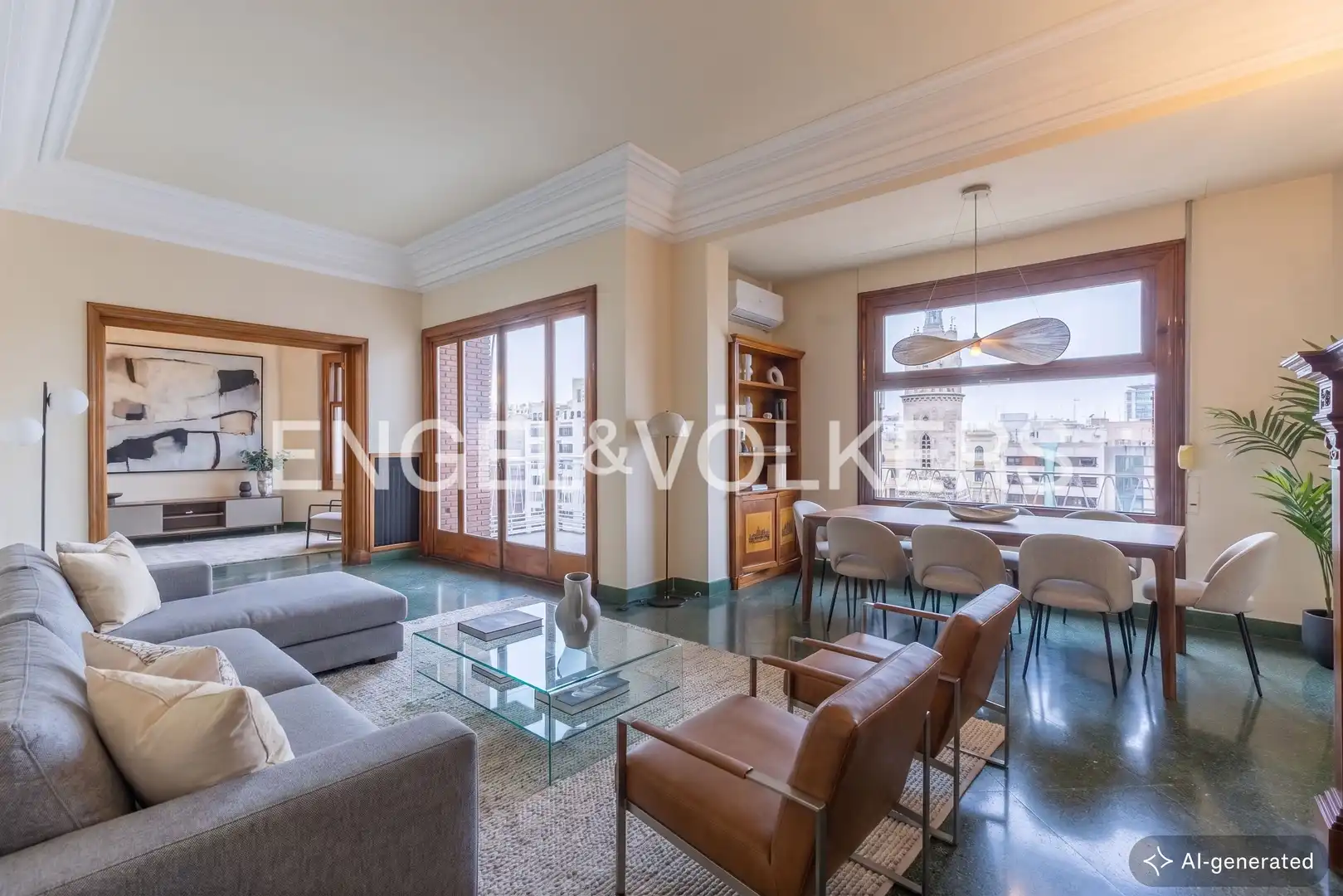 Living room of Flat for rent in Valencia  with Air Conditioner, Heating and Terrace