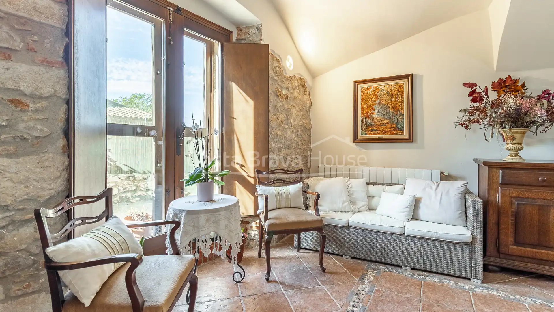 Living room of Country homes for sale in Begur  with Air Conditioner, Heating and Private garden