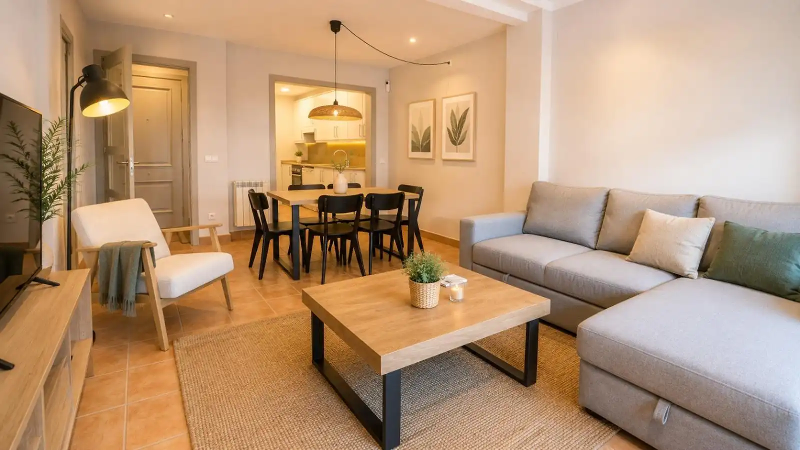 Wohnzimmer von Wohnungen zur Miete in Tossa de Mar mit Klimaanlage, Heizung und Parkett