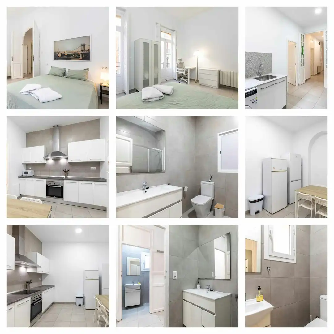 Schlafzimmer von Wohnung zur untervermieten in Valencia mit Heizung, Möbliert und Waschmaschine