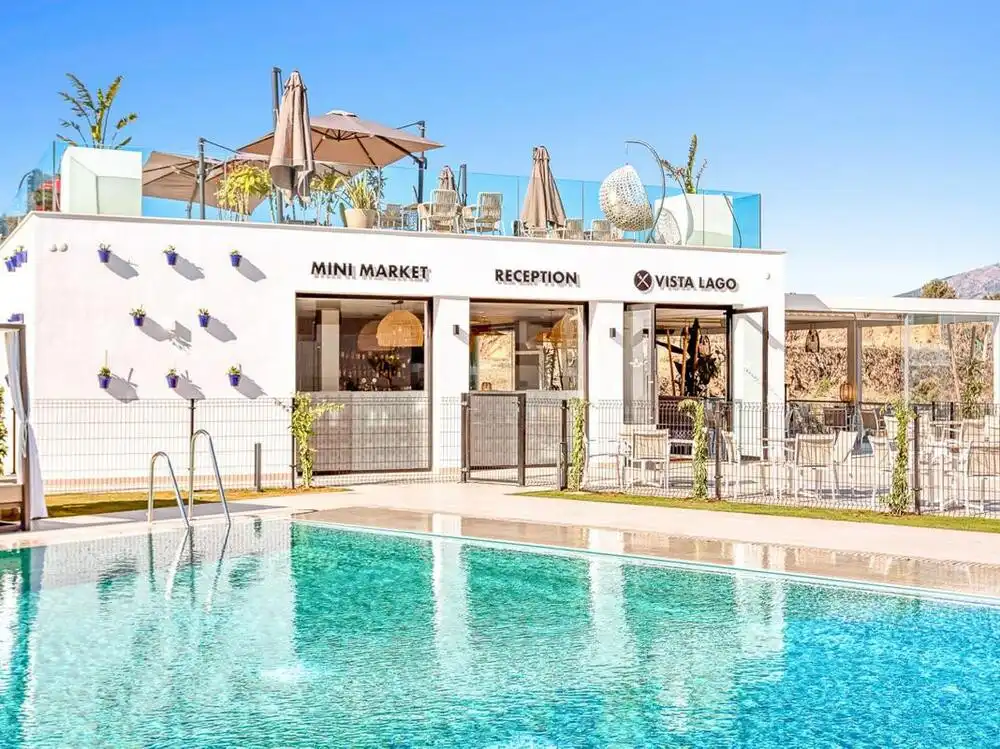 Terrasse von Erdgeschoss zum Verkauf in Mijas mit Klimaanlage, Terrasse und Schwimmbad