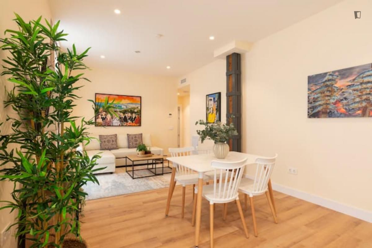 Sala d'estar de Apartament de lloguer en Málaga Capital amb Aire condicionat, Moblat i Forn