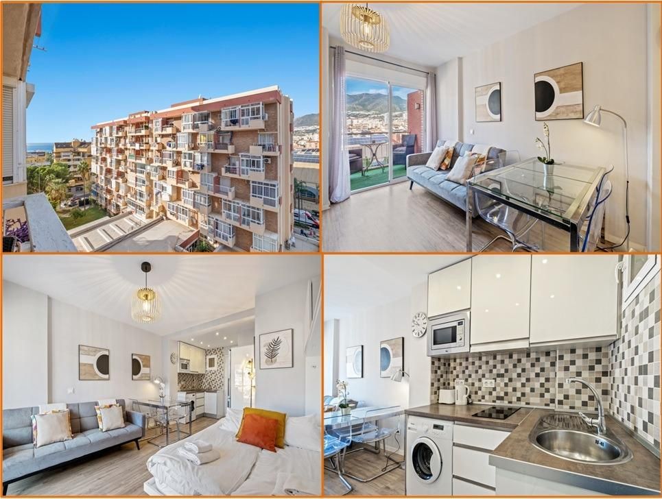 Vista exterior de Estudi en venda en Benalmádena amb Aire condicionat, Terrassa i Piscina comunitària