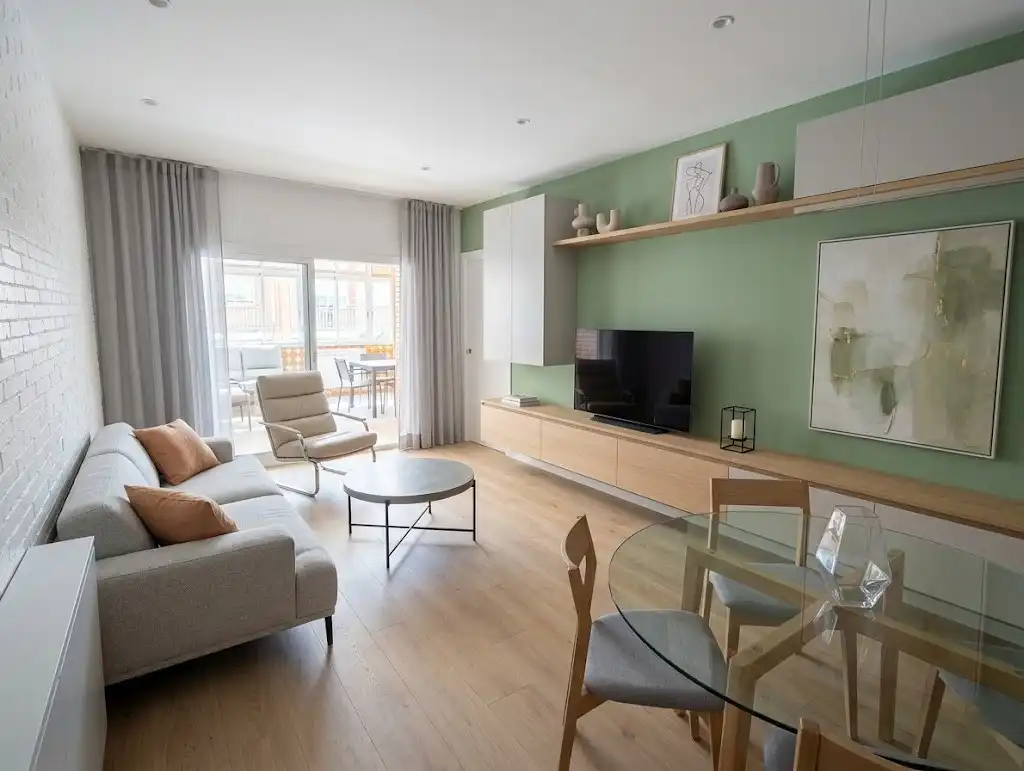 Wohnzimmer von Einfamilien-Reihenhaus zum Verkauf in Badalona mit Klimaanlage, Heizung und Terrasse