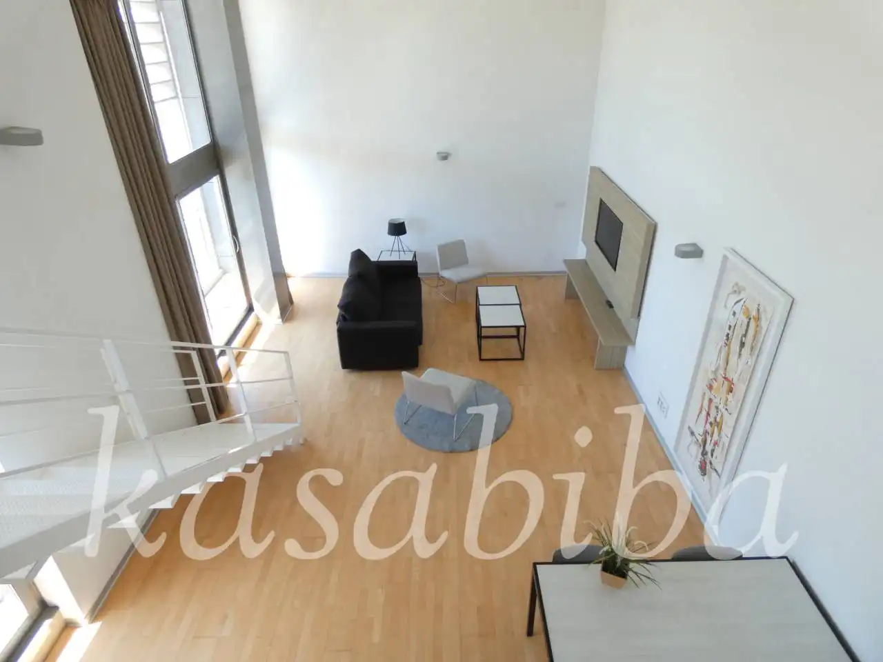 Wohnzimmer von Loft zur Miete in Valencia mit Klimaanlage, Heizung und Parkett