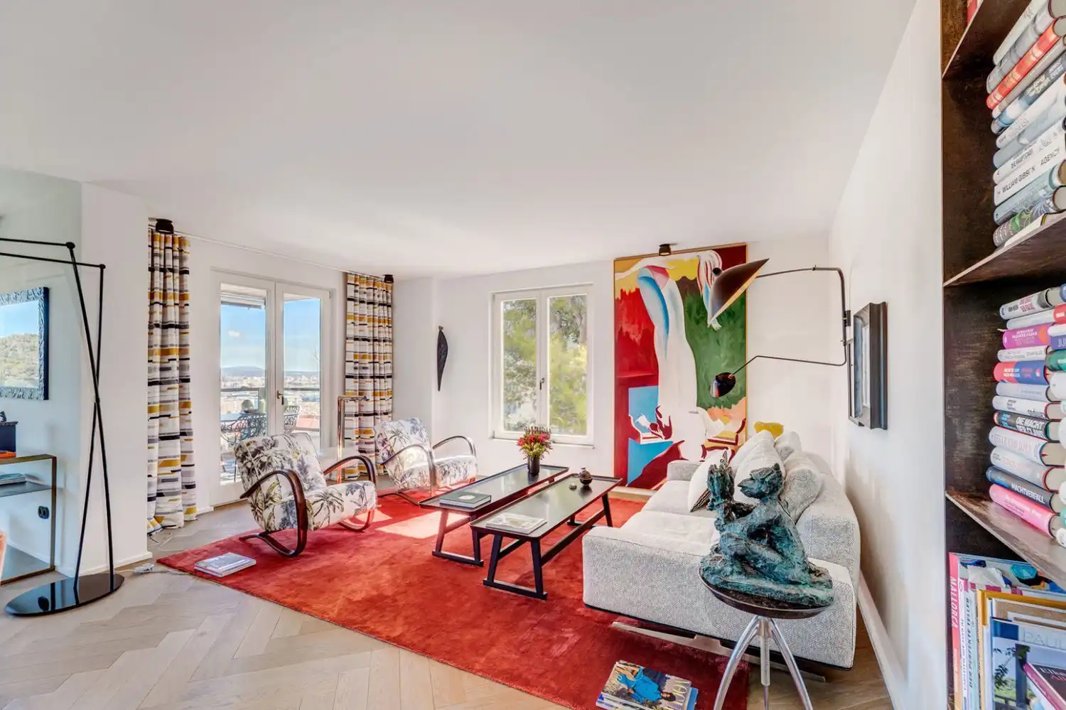 Living room of Flat for sale in  Palma de Mallorca  with Air Conditioner, Private garden and Parquet flooring