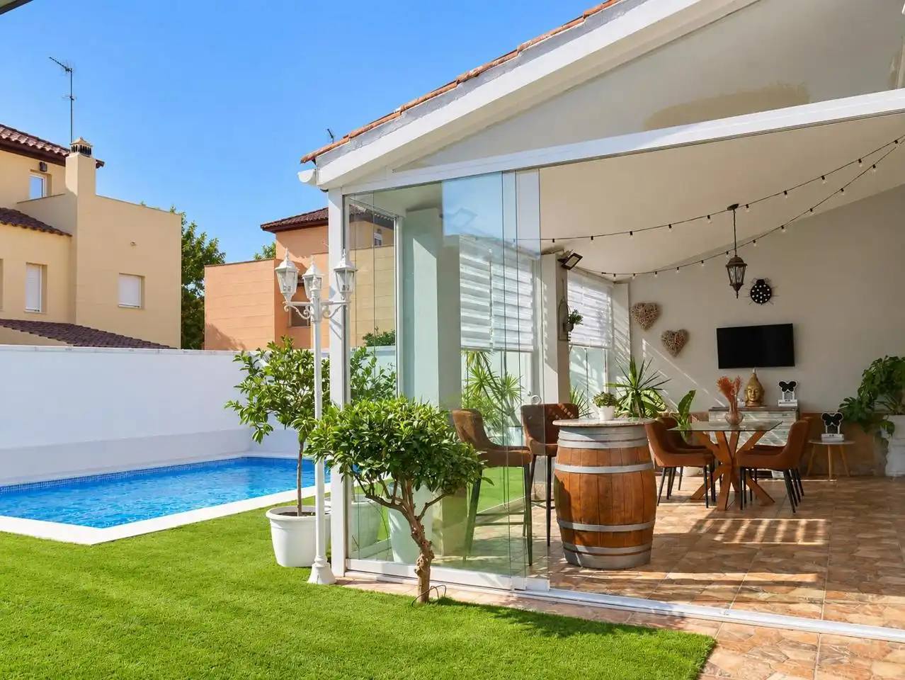 Terrassa de Casa adosada en venda en Bormujos amb Aire condicionat, Jardí privat i Terrassa
