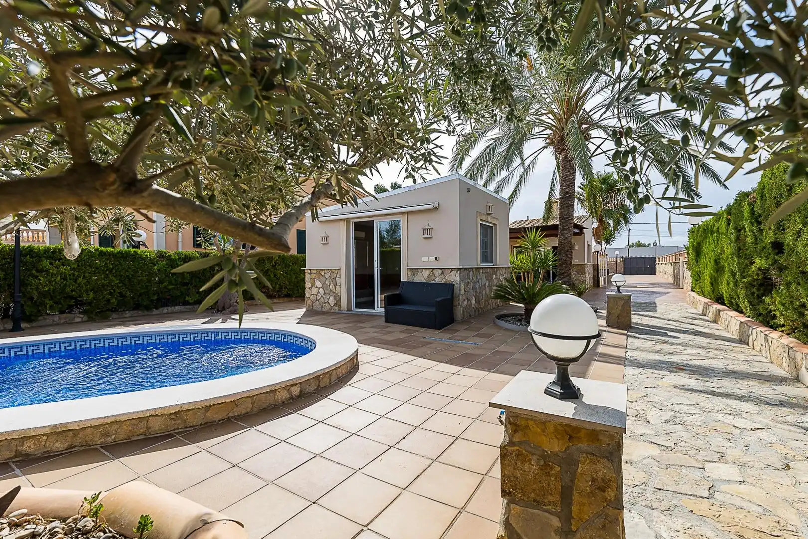 Piscina de Finca rústica de alquiler en Marratxí con Aire acondicionado, Calefacción y Jardín privado