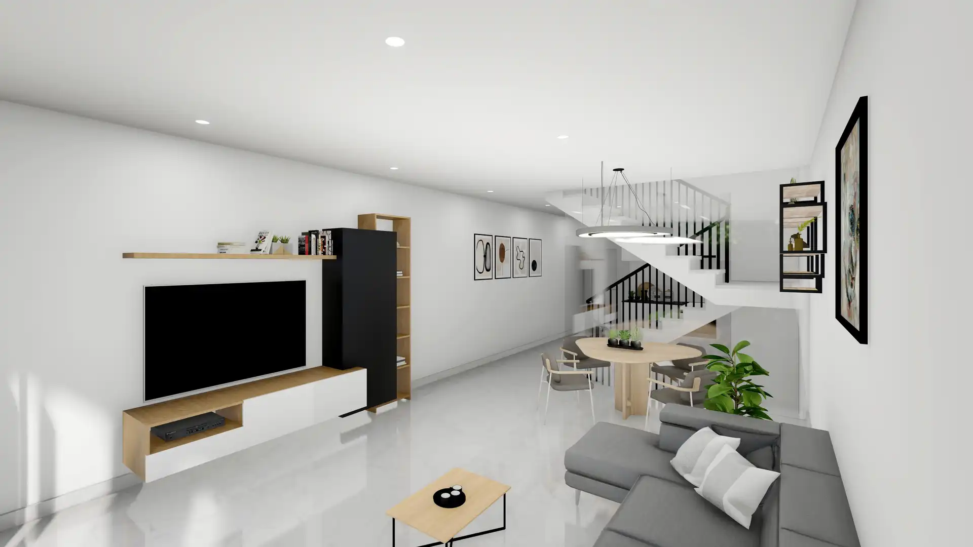 Sala de estar de Casa adosada en venta en Polop con Terraza, Trastero y Horno