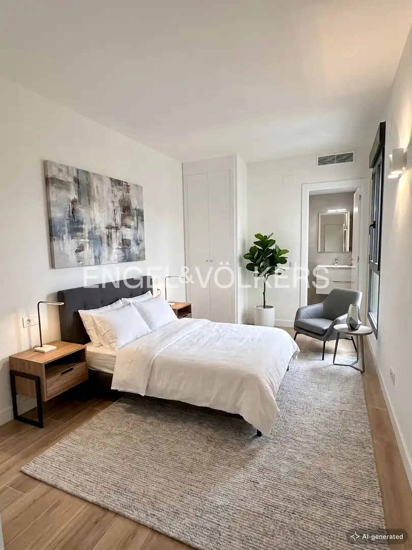 Bedroom of Flat for rent in Valencia  with Air Conditioner, Heating and Private garden