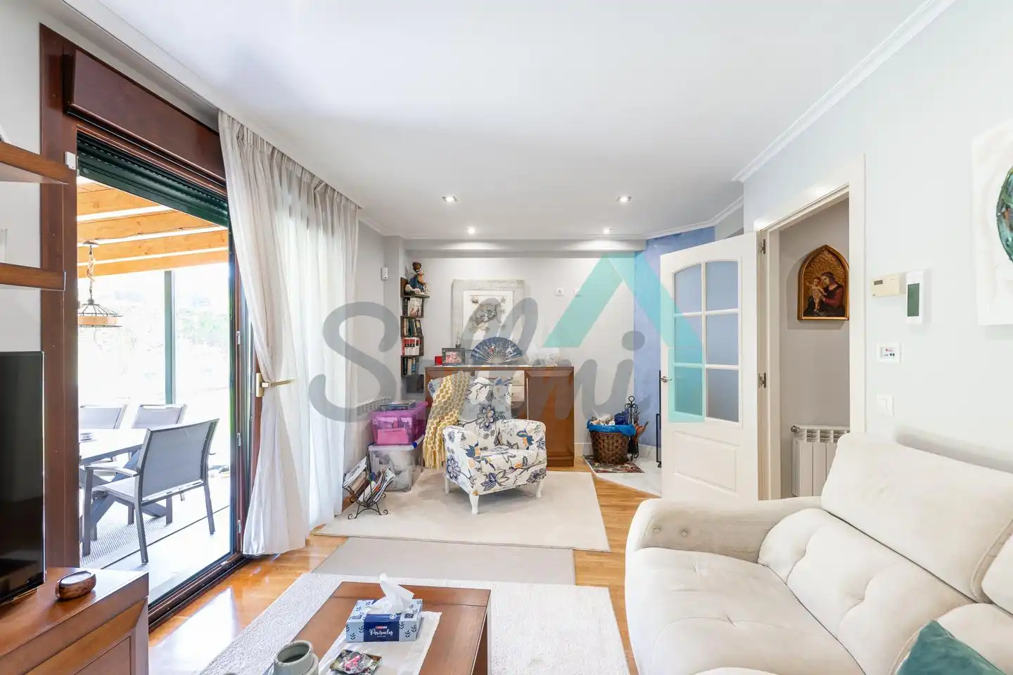 Wohnzimmer von Einfamilien-Reihenhaus zum Verkauf in Vegadeo mit Heizung, Privatgarten und Terrasse