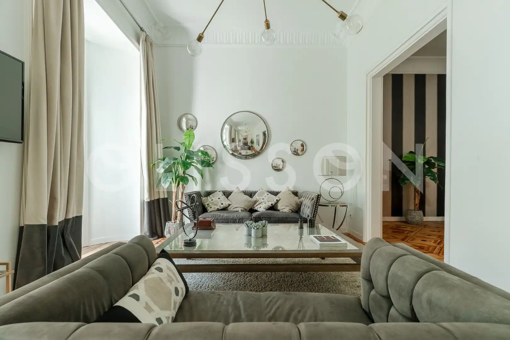 Wohnzimmer von Wohnung zur Miete in Madrid mit Klimaanlage, Heizung und Möbliert