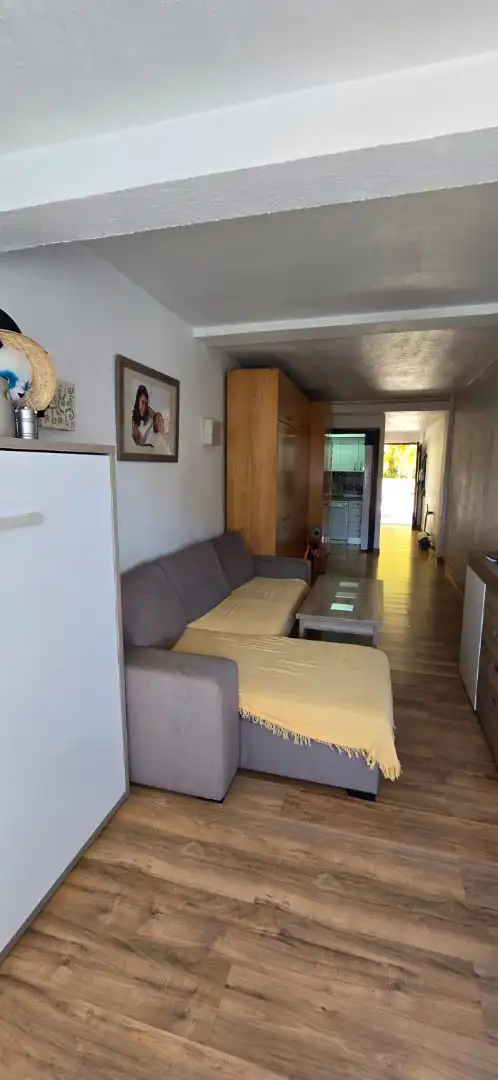 Sala d'estar de Estudi de lloguer en El Rompido amb Aire condicionat, Moblat i Forn