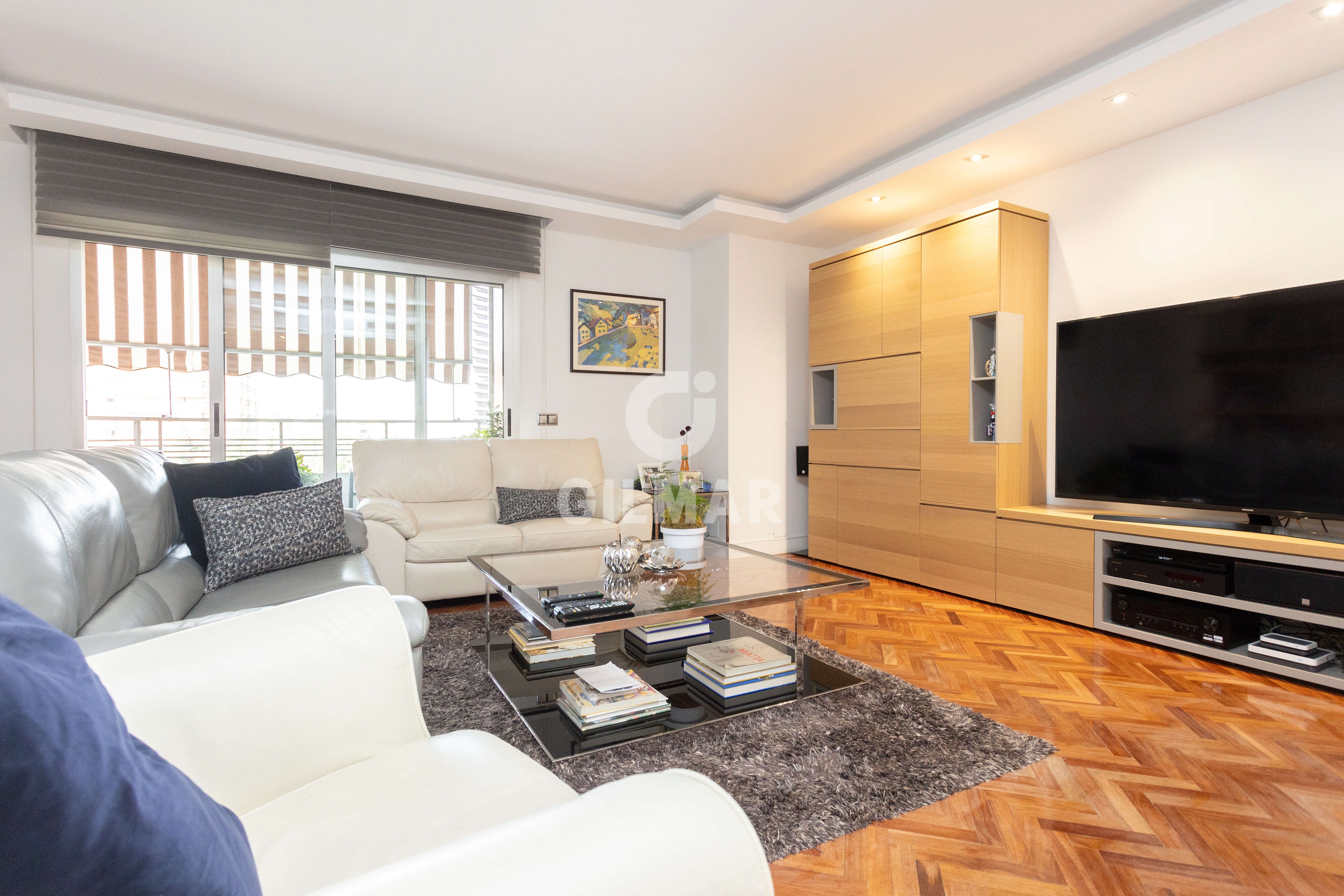 Sala d'estar de Pis en venda en  Madrid Capital amb Calefacció, Jardí privat i Traster