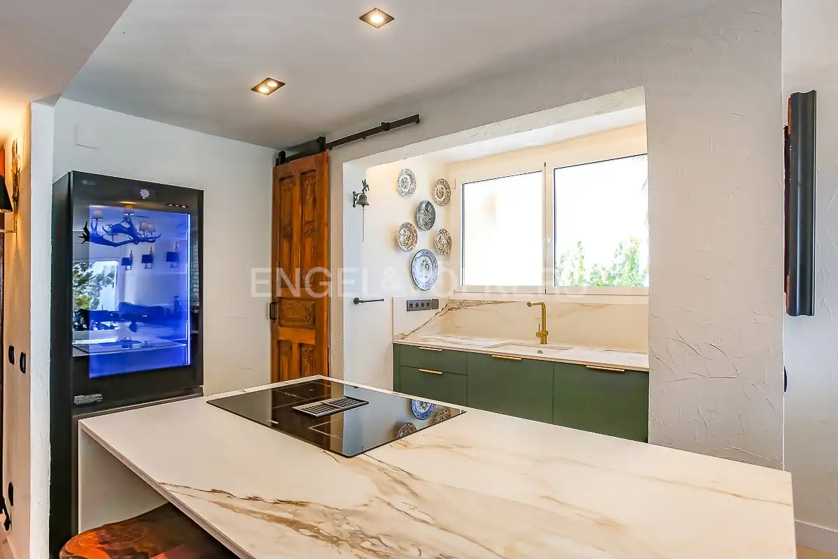 Küche von Wohnung zur Miete in Sitges mit Klimaanlage, Heizung und Schwimmbad