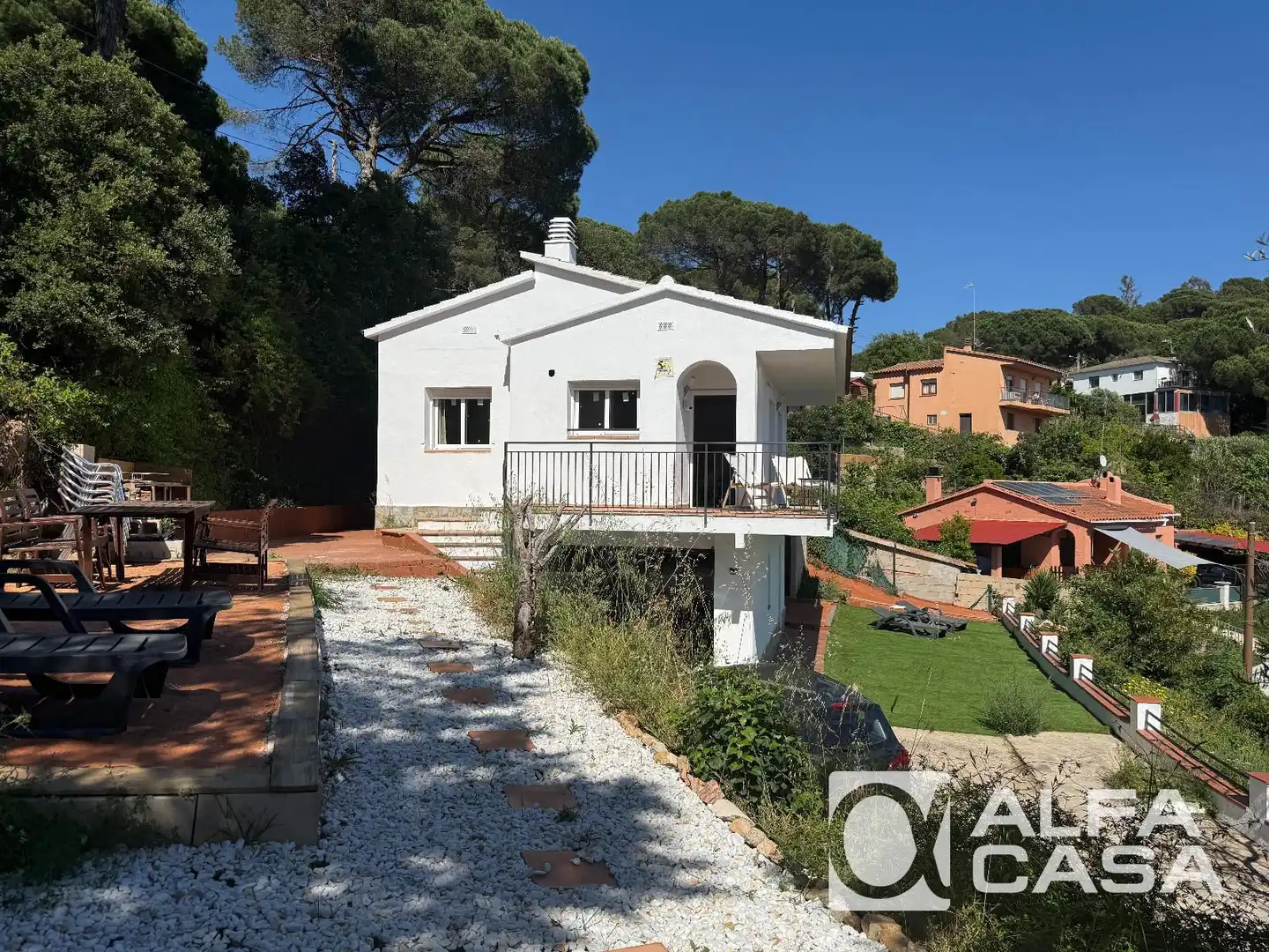Vista exterior de Casa o chalet en venta en Vidreres con Terraza, Amueblado y Horno