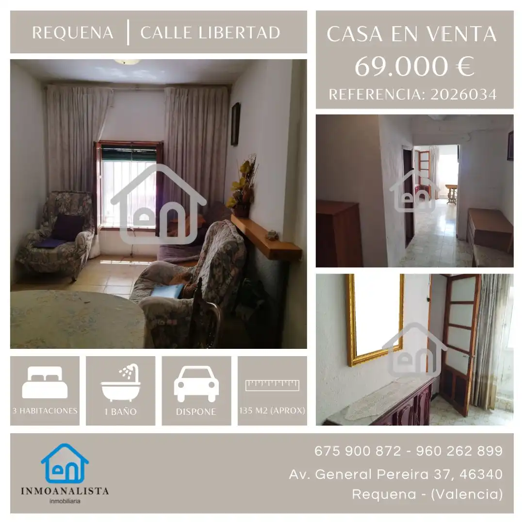 Dormitori de Casa o xalet en venda en Requena amb Calefacció