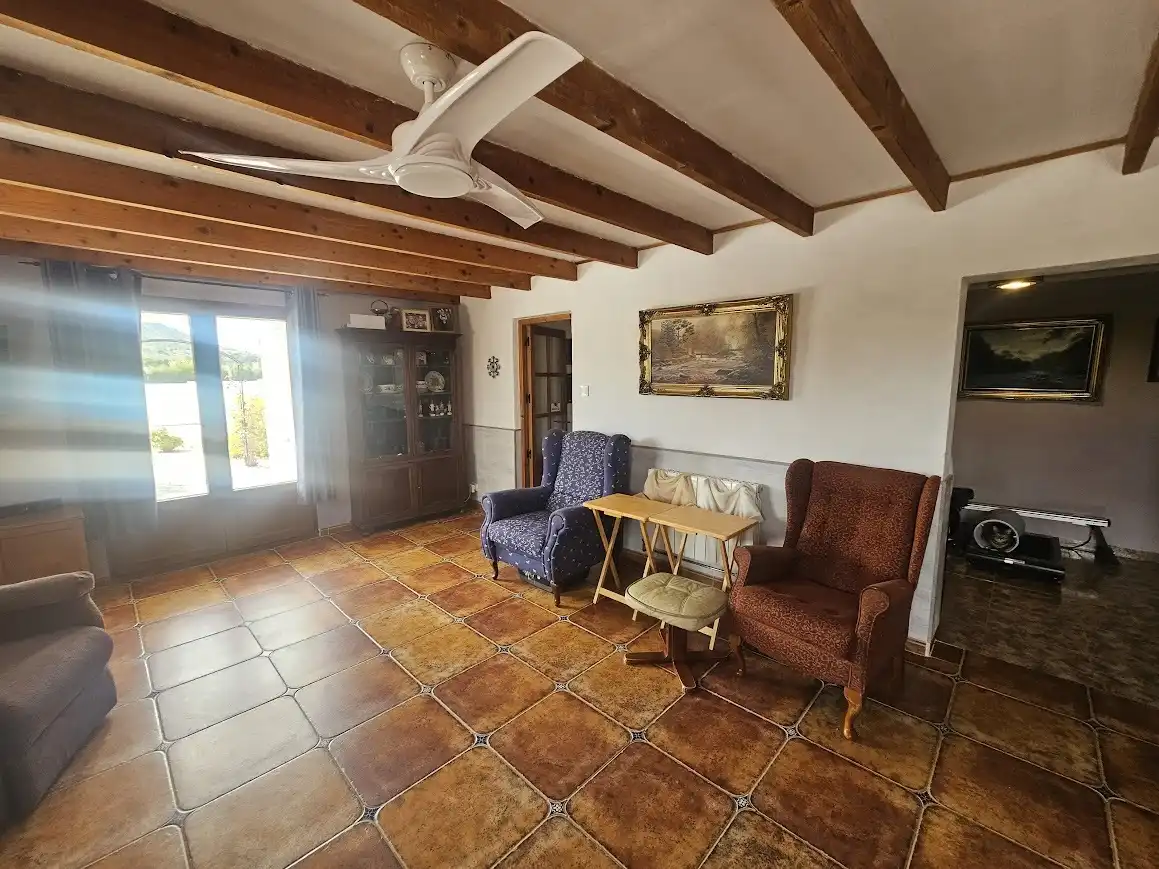 Sala de estar de Finca rústica en venta en Villena con Piscina