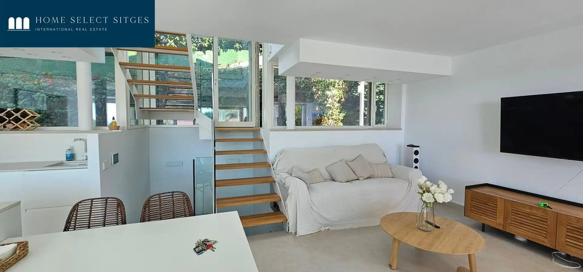 Sala d'estar de Casa o xalet de lloguer en Sitges amb Piscina comunitària