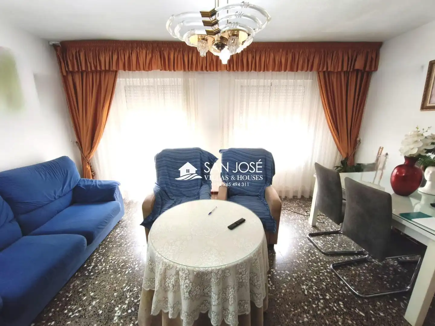 Living room of Flat for sale in Aspe  with Furnished and Balcony