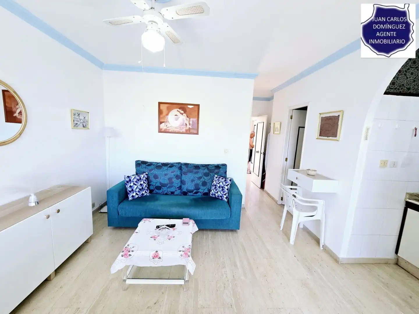 Sala d'estar de Apartament de lloguer en San Bartolomé de Tirajana amb Terrassa, Moblat i Piscina comunitària